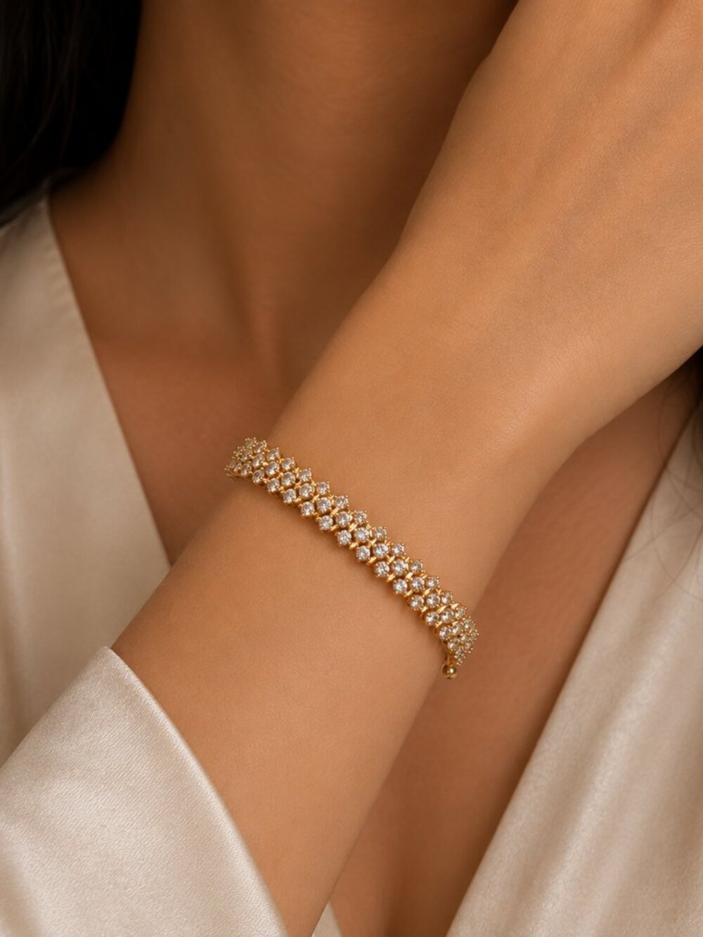 Rose‎ Gold Plated SAS Stamped Crystal Bracelet